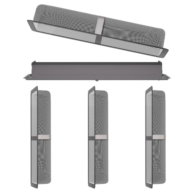 HG Power 4 Pack Floor Register Cover Trap, HG Power 4 x 12 Inch Floor Vent Screen Net, Nylon Fabric Mesh Air Vent Filter for Home Floor, Catches Coins, Toys, Snacks, Pet Hair, Pet Food(4 Pcs Grey) - Image 1